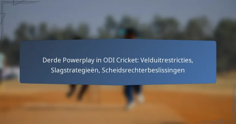 Derde Powerplay in ODI Cricket: Velduitrestricties, Slagstrategieën, Scheidsrechterbeslissingen