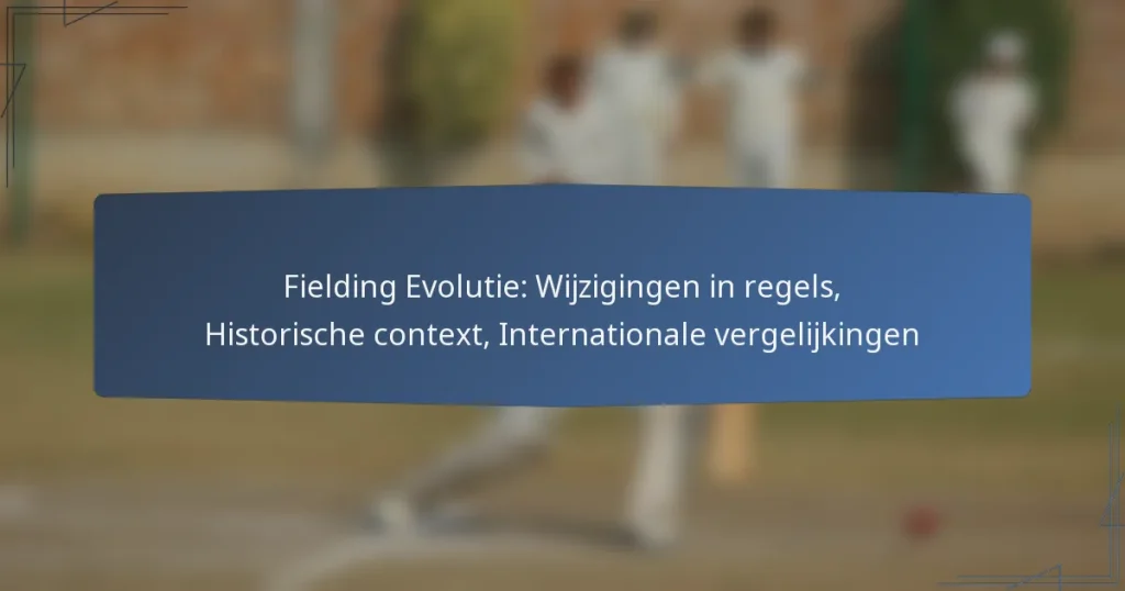 Fielding Evolutie: Wijzigingen in regels, Historische context, Internationale vergelijkingen