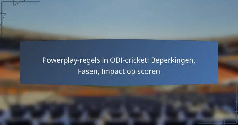 Powerplay-regels in ODI-cricket: Beperkingen, Fasen, Impact op scoren