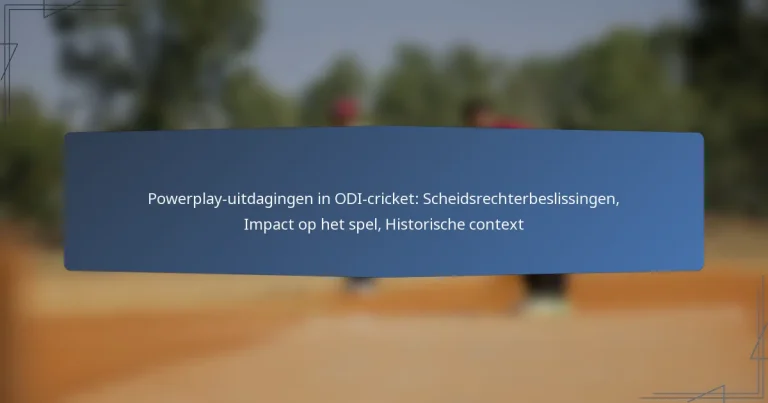 Powerplay-uitdagingen in ODI-cricket: Scheidsrechterbeslissingen, Impact op het spel, Historische context