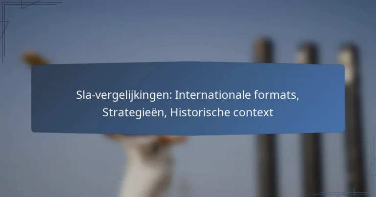 Sla-vergelijkingen: Internationale formats, Strategieën, Historische context