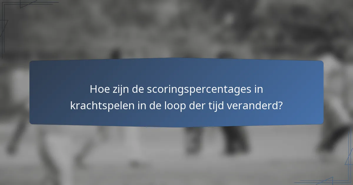 Hoe zijn de scoringspercentages in krachtspelen in de loop der tijd veranderd?