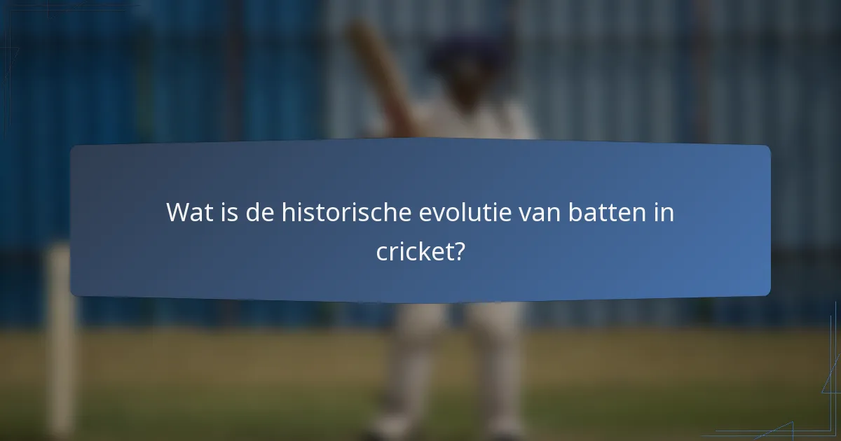 Wat is de historische evolutie van batten in cricket?